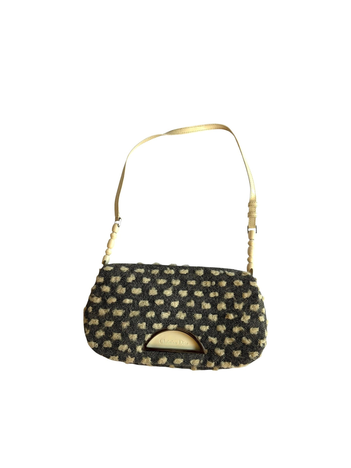 Dior Malice grey and white wool bag