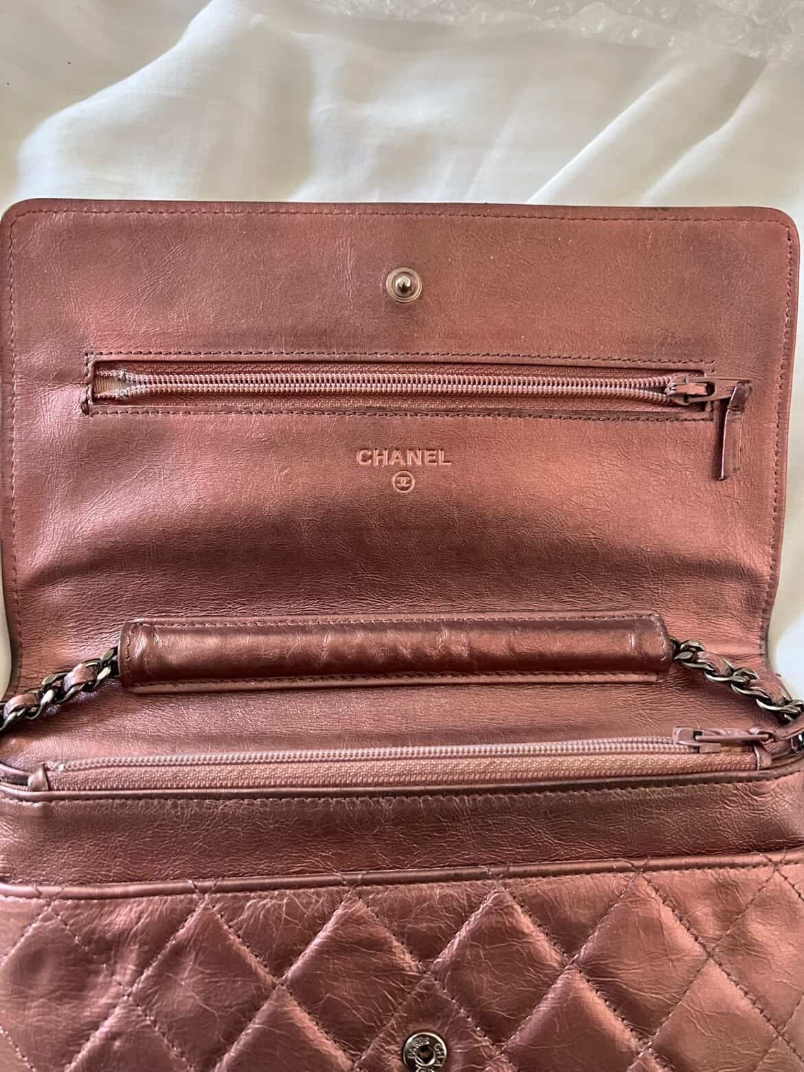 #71 Chanel Matelasse 2.25 Chain Wallet Shoulder Bag Leather Pink