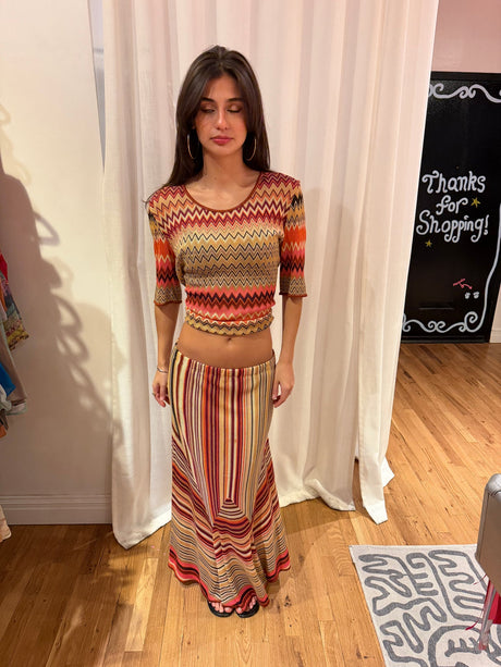 “As is” vintage Missoni shirt and skirt 2 piece set TUV #32135