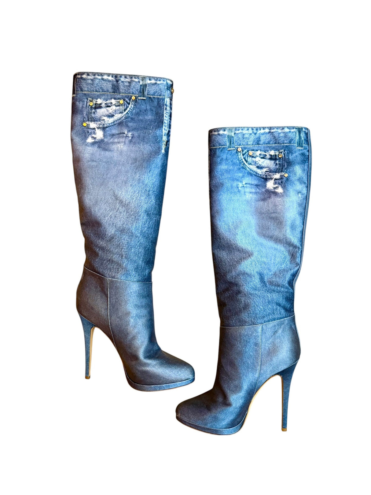 Casadei denim print boots (6)