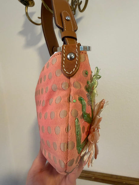 Valentino 2000s pink polka dot flower purse - tuv #222123