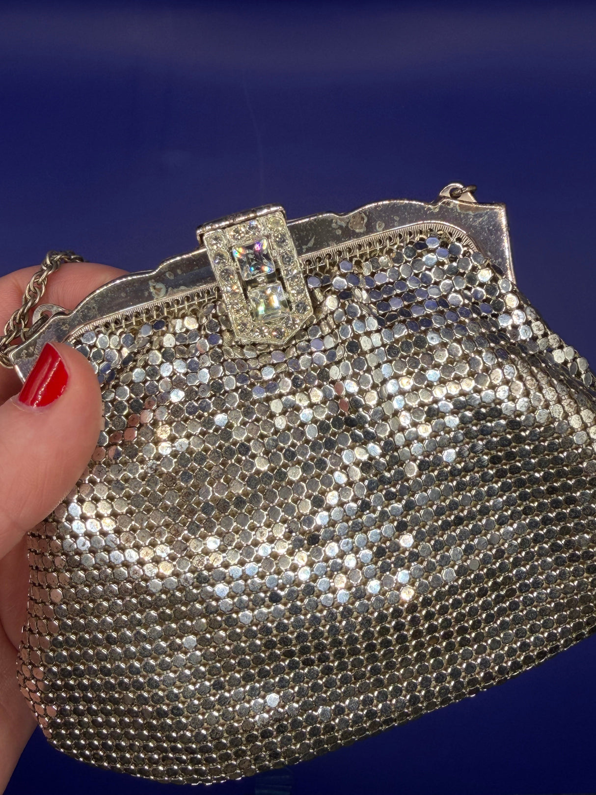 Vintage Silver Mini Mesh Bag