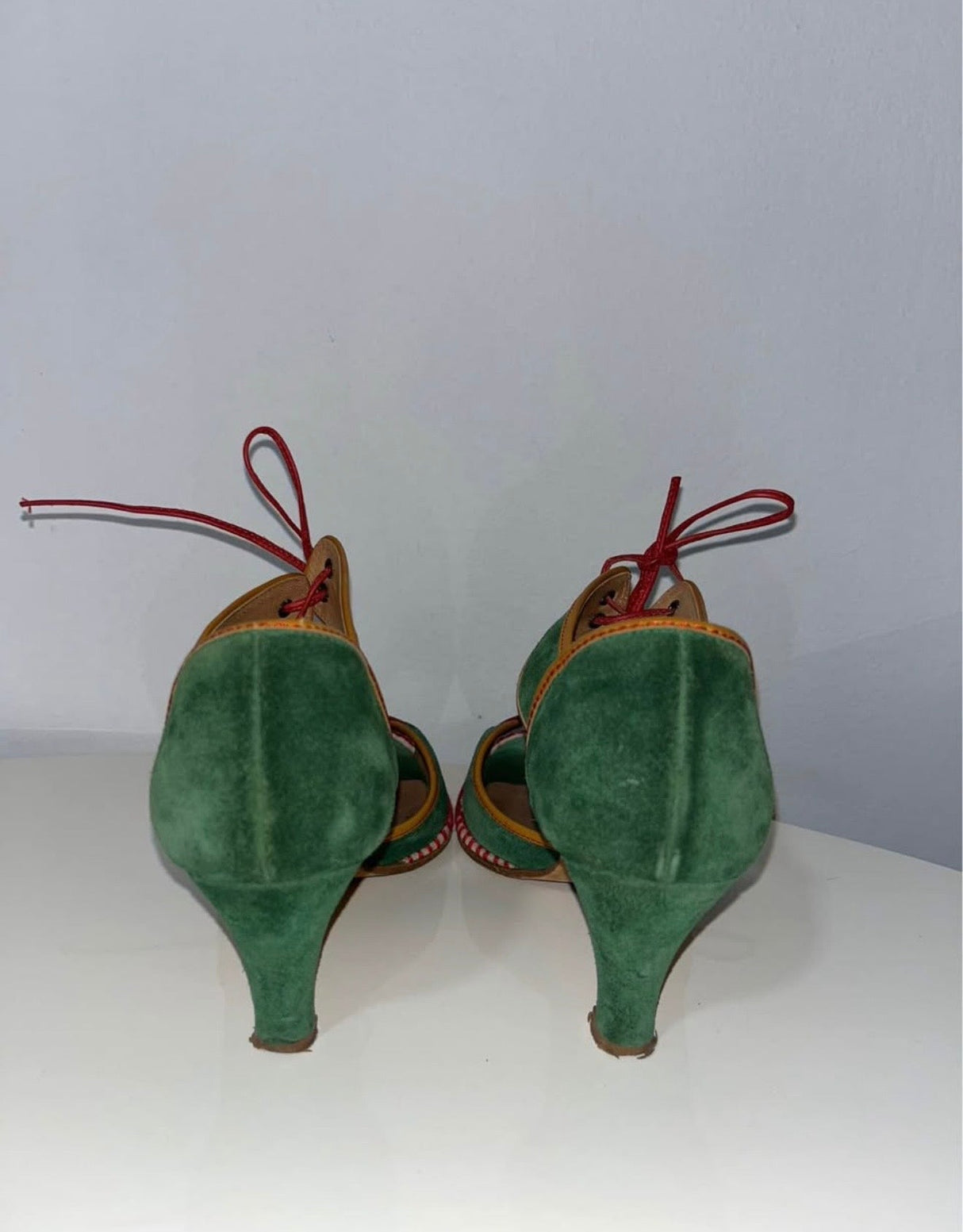 Marni Green Sandals with red leather details - size 38