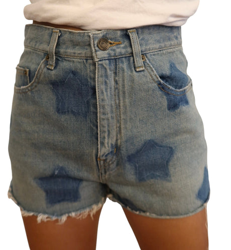 Saint Laurent mini denim shorts with stars size 29