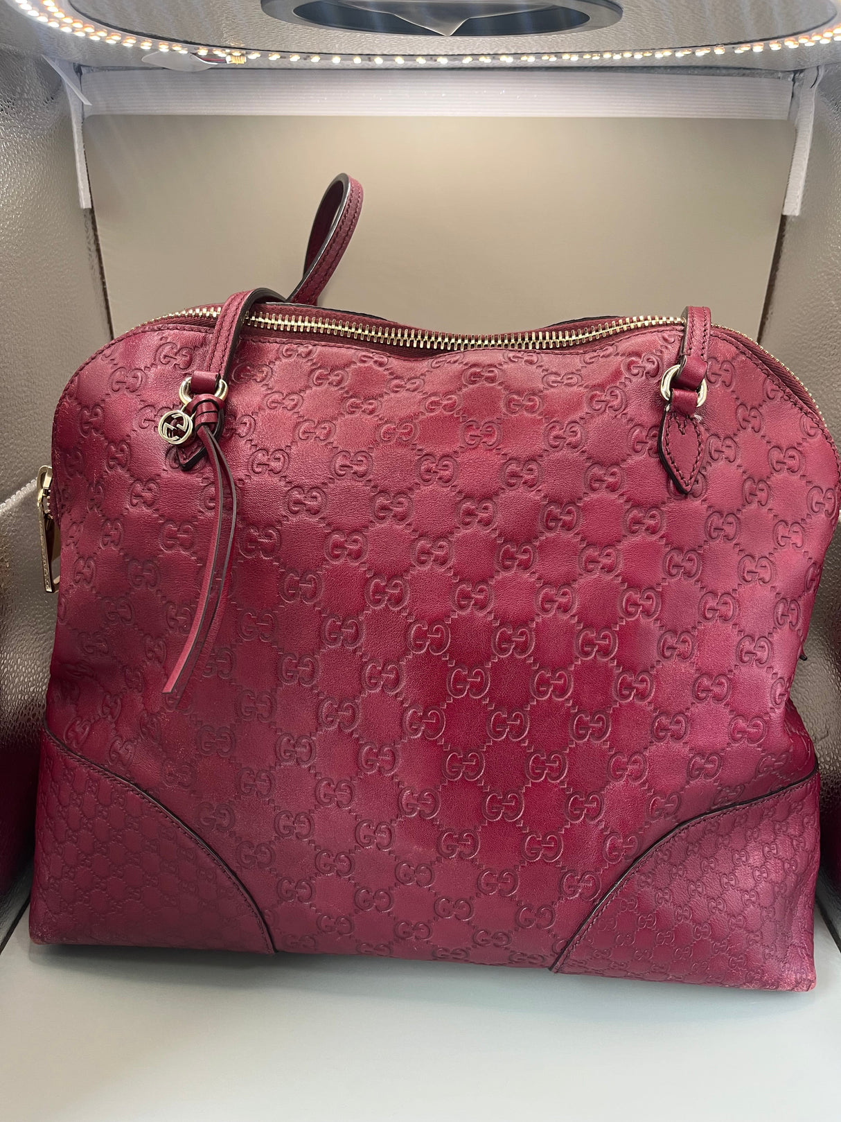 Vintage Y2K Red Gucci Bree Guccissima Tote Bag