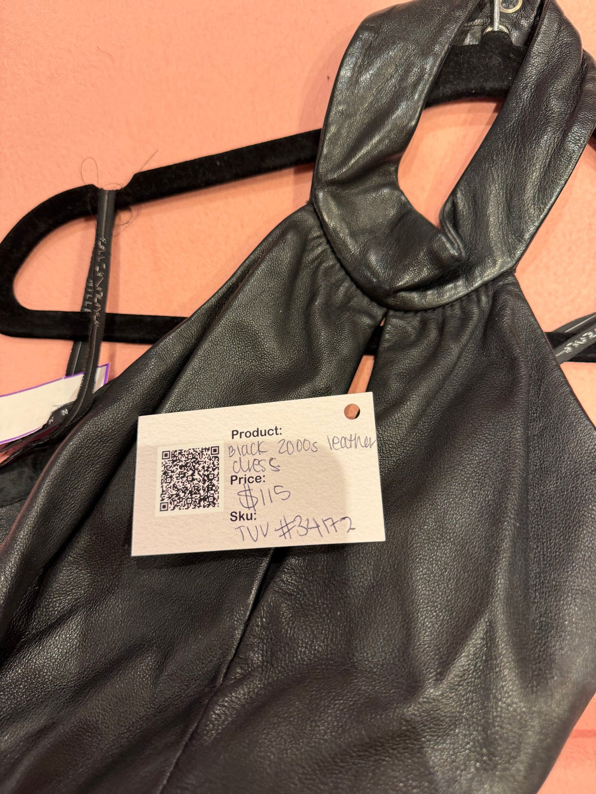 Black 2000s leather dress size 12 TUV #34172