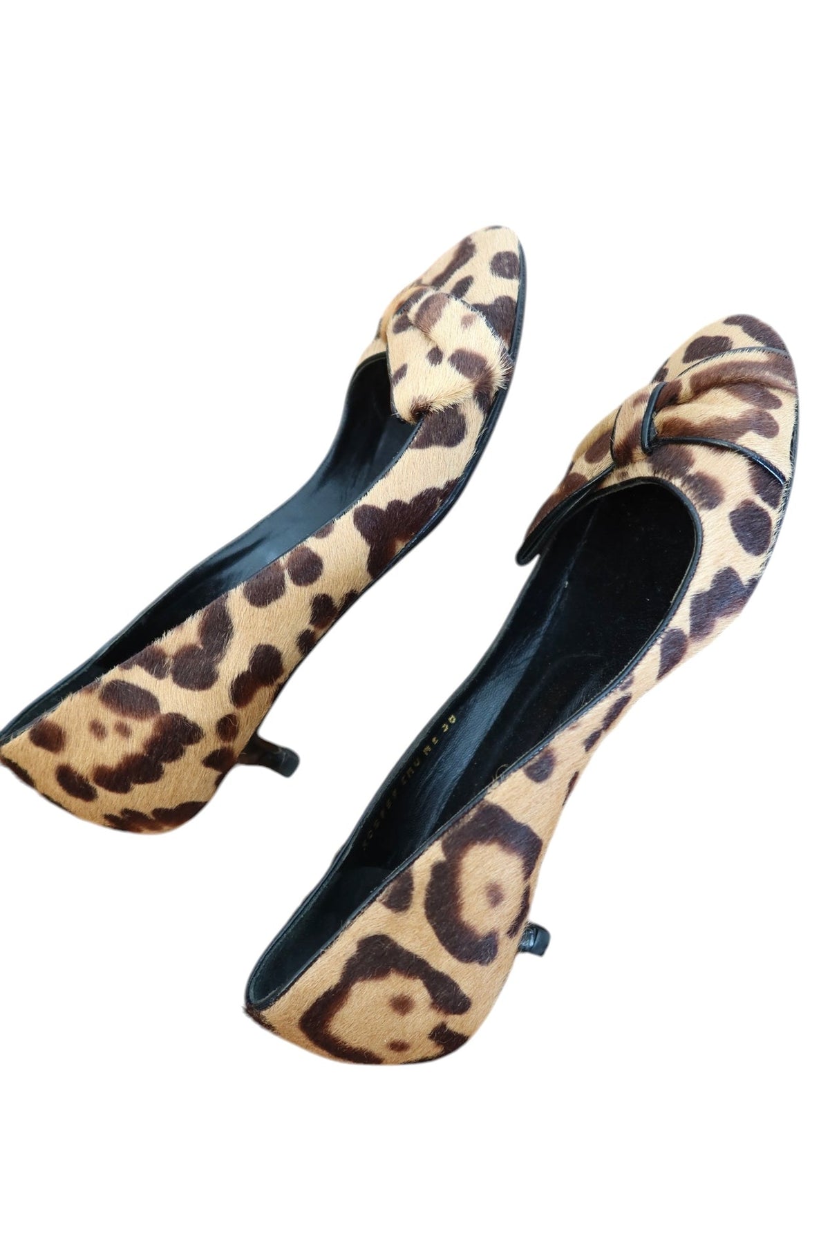 Valentino pony hair cheetah kitten heels with bow detail (38)
