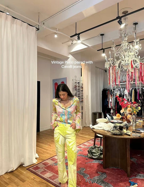 Emilio Pucci Pink blue and green silk shirt