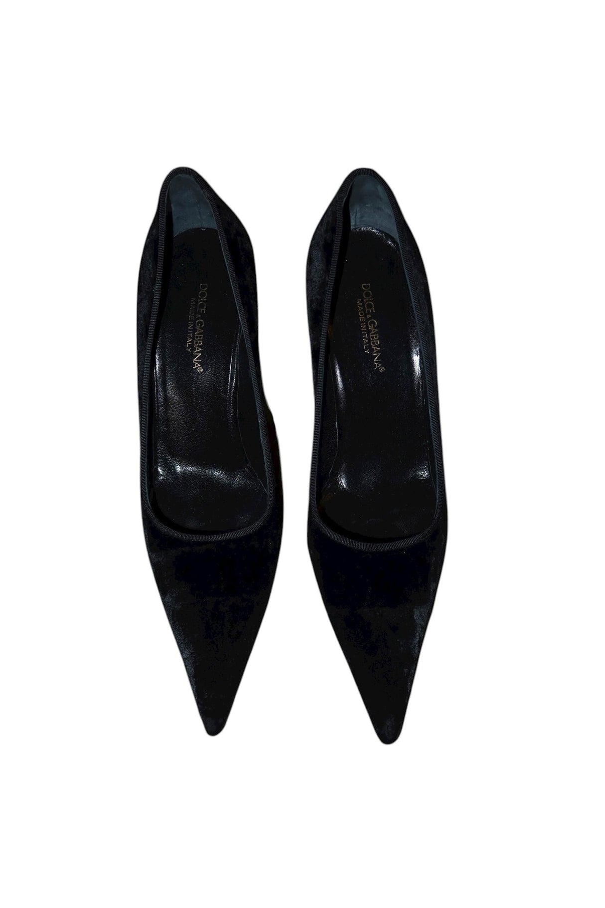 Dolce & Gabbana black velvet heels (39)