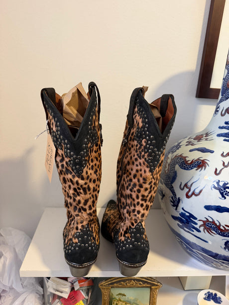 Donald J Pilner cheetah calf hair cowboy boots size 9.5 - TUV #221245