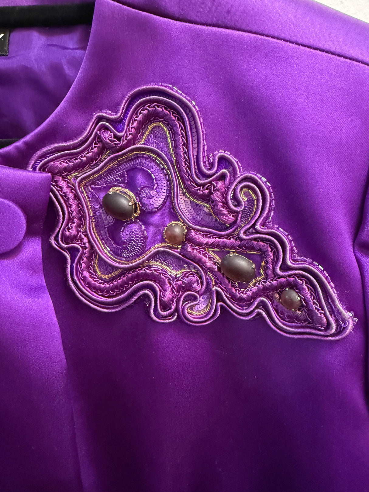 Vintage Purple Givenchy Embellished Blazer with Stunning Embroidery- size M