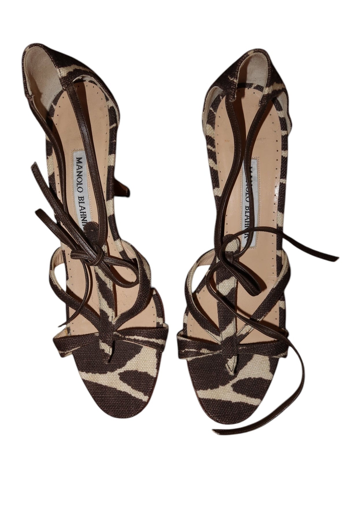 Manolo Blahnik zebra strappy heels (37.5)