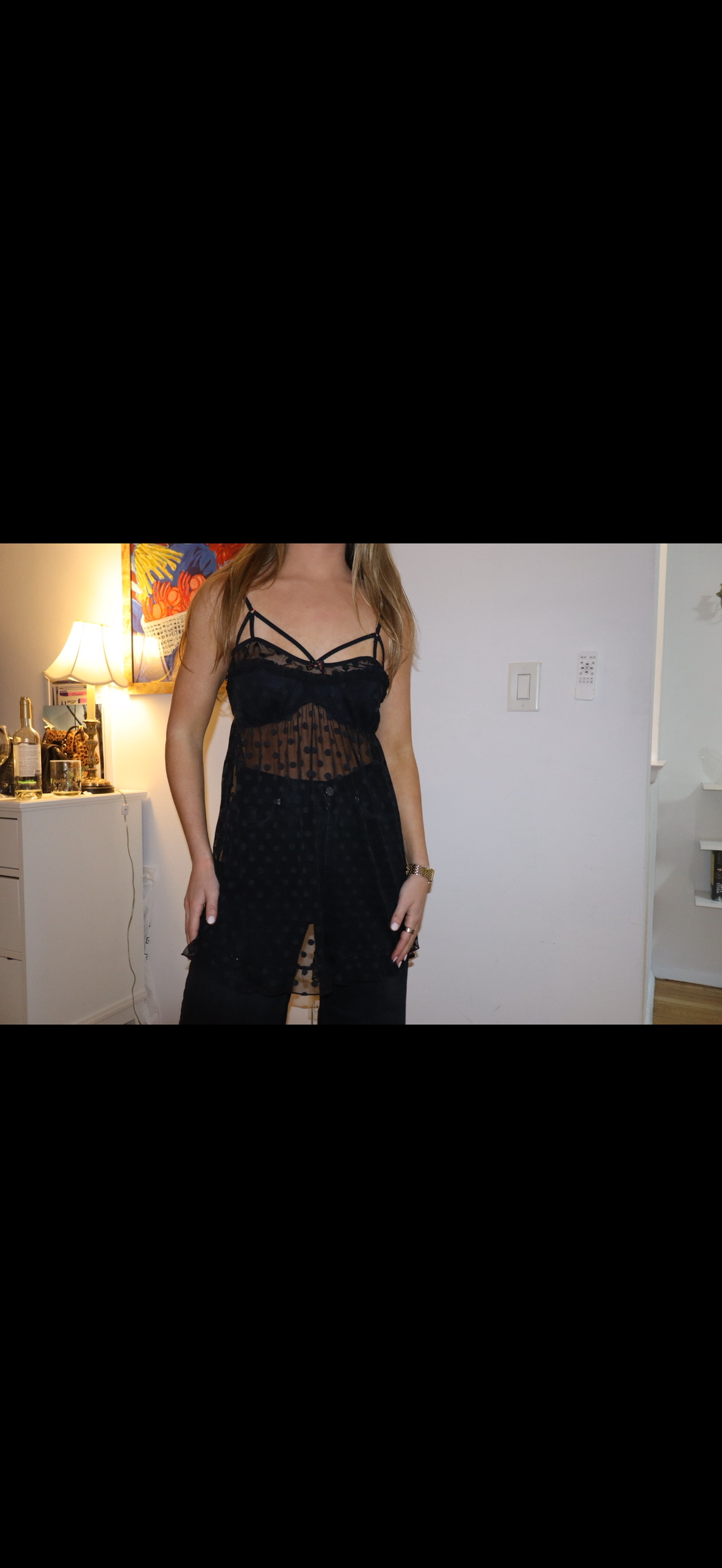 Y2K Betsey Johnson Sheer Slip Dress with Polka Dots