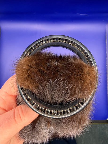 Stunning Genuine Mink Belt with crystal detail