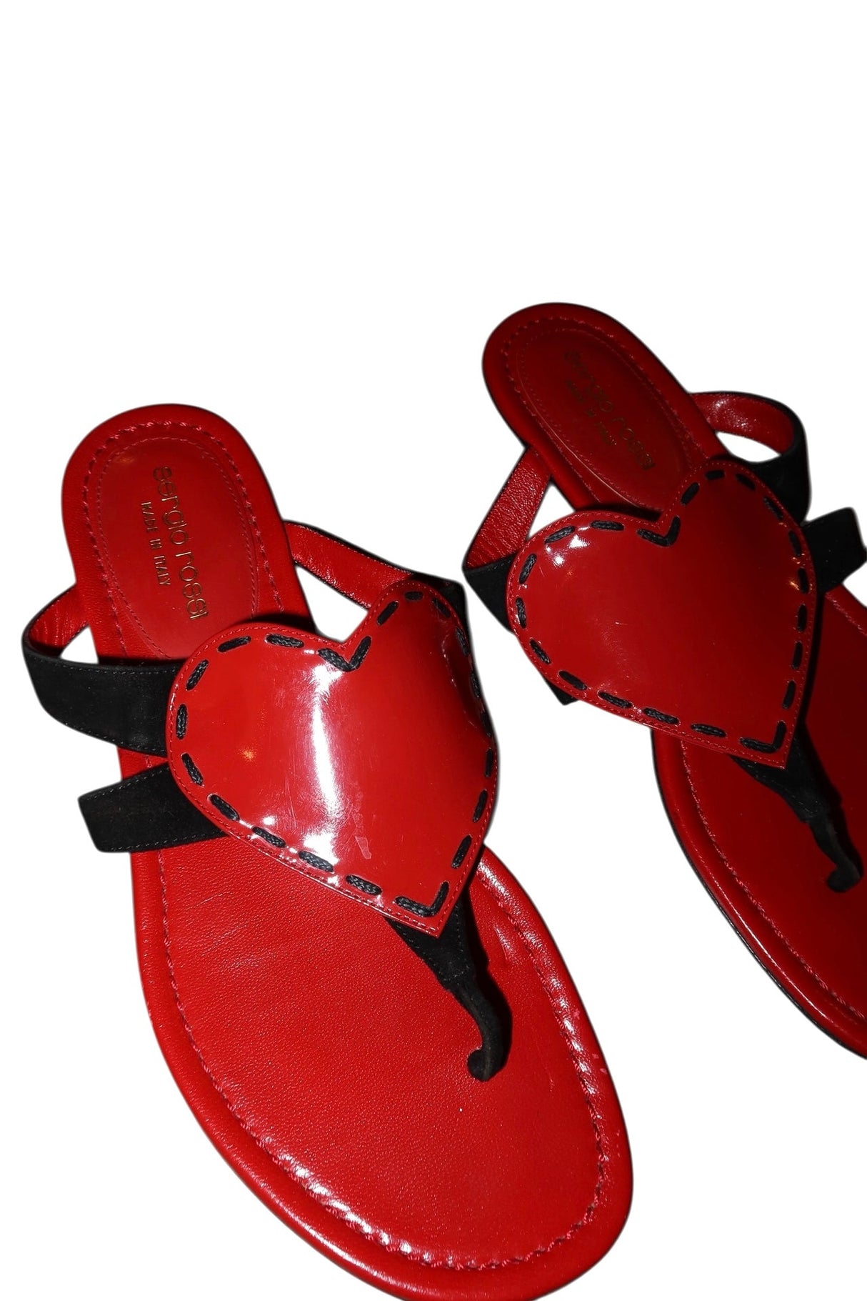 Sergio Rossi red heart sandals (37.5)