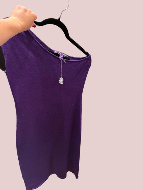 Ralph Lauren purple label purple one shoulder wool knit dress - tuv #104