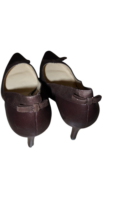 Ralph Lauren brown leather pumps with suede bow details (9.5)