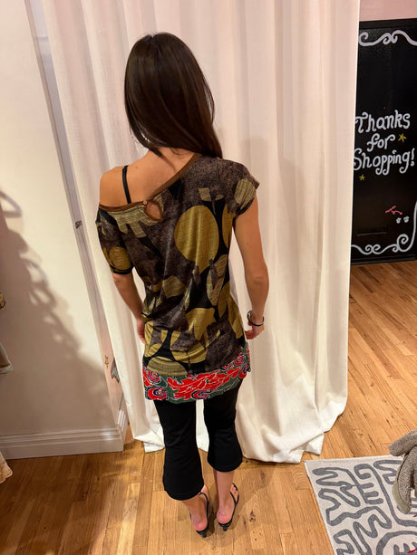 Custo Barcelona woman shirt with brown details sku tuv #23