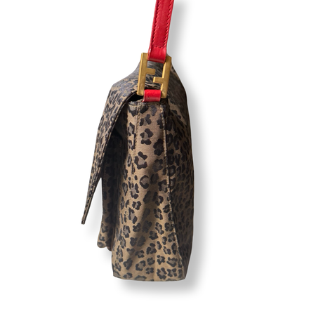 Fendi Vintage Leopard Messenger Bag