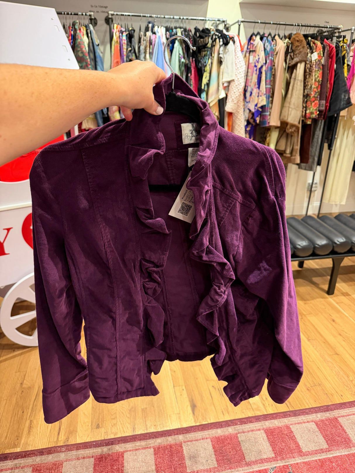 Purple corduroy ruffle jacket TUV #312531
