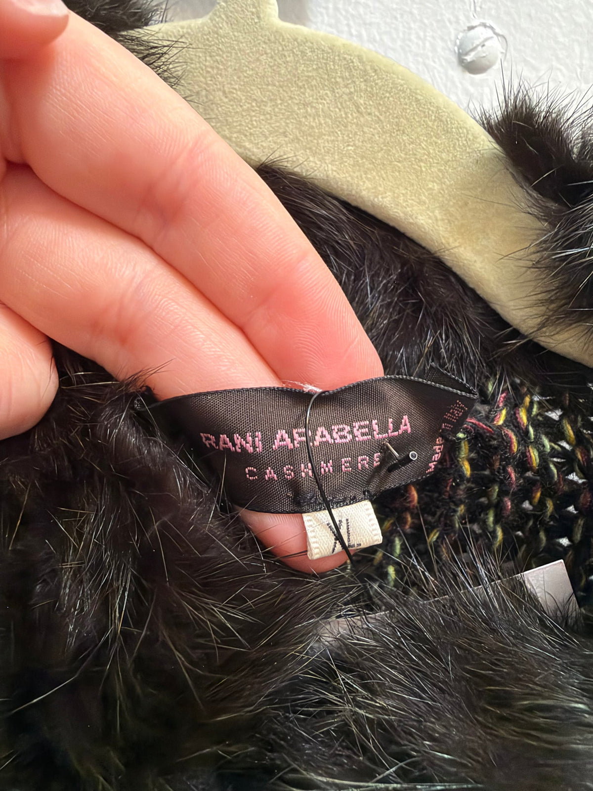 Rani Aribella Cashmere + wool fur trimmed cardigan