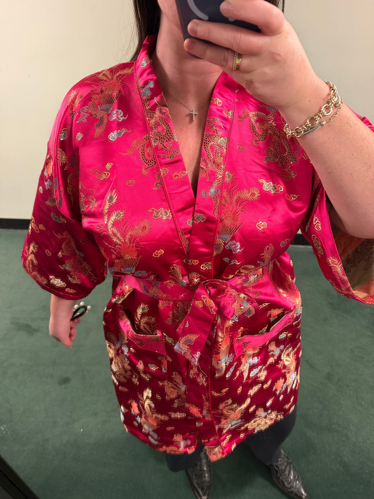 100% silk pink Asian robe/dress - tuv #103
