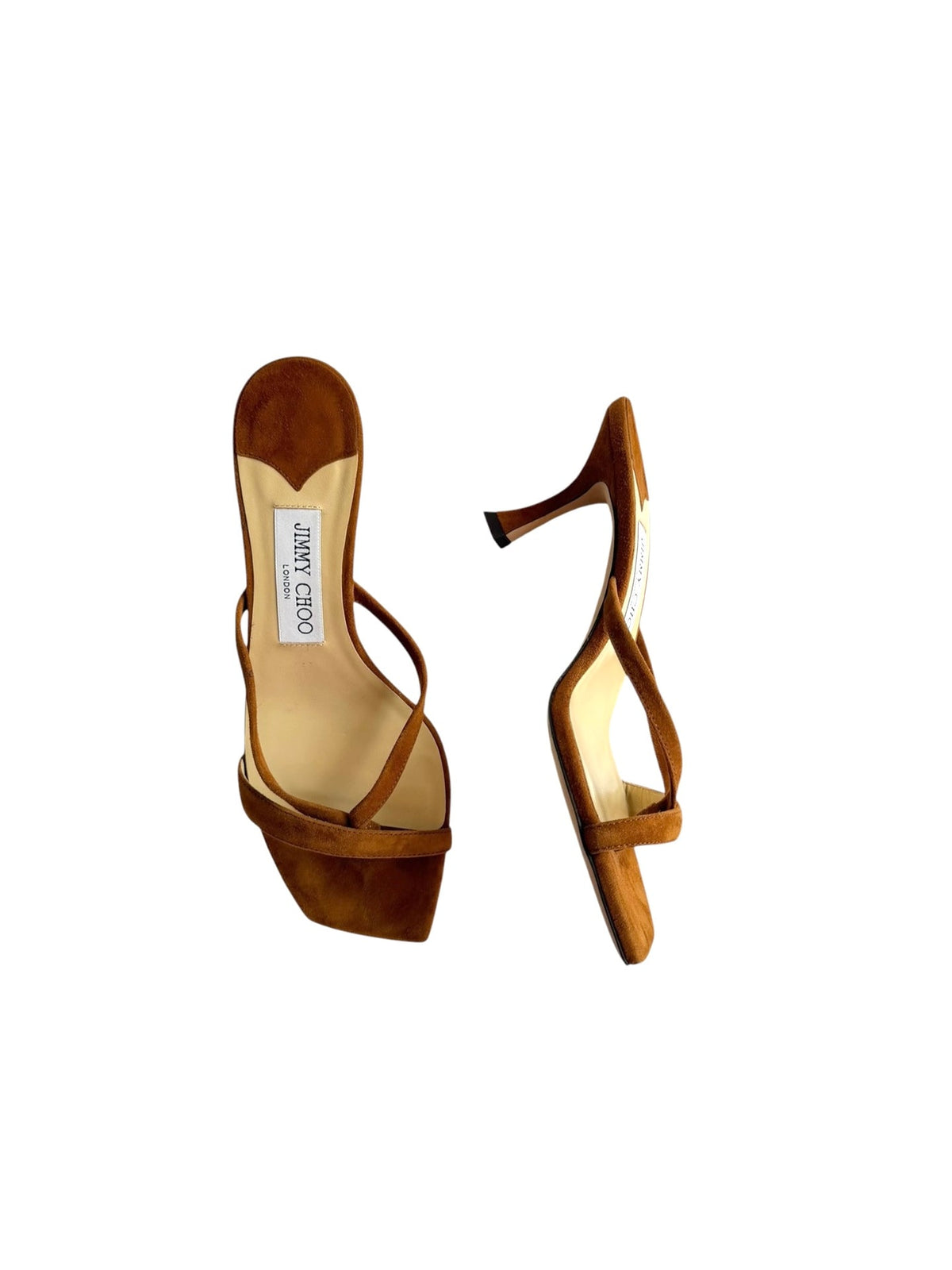 Jimmy Choo camel suede flip flop heels (36.5)