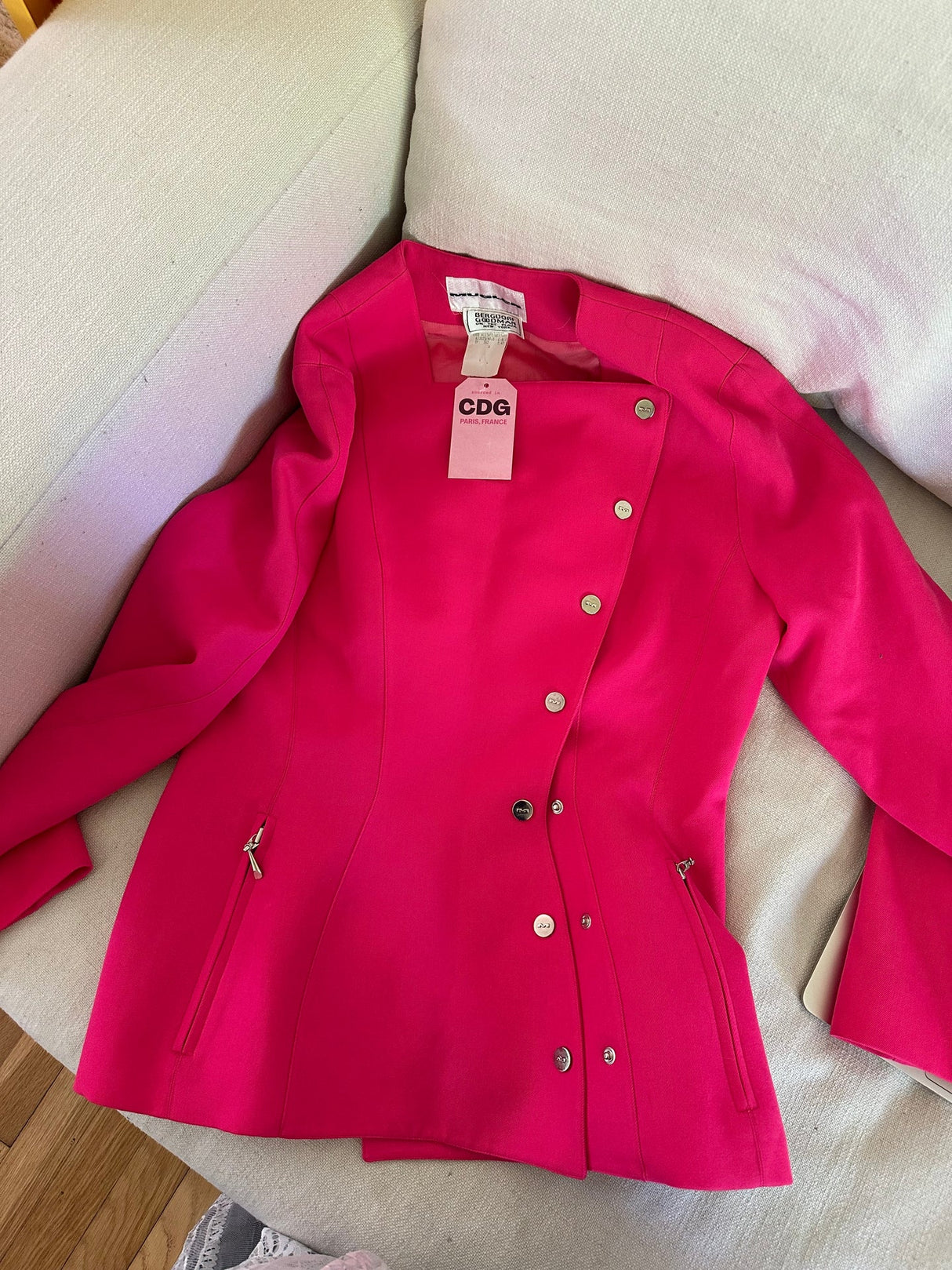 Mugler for Bergdorf Goodman pink jacket
