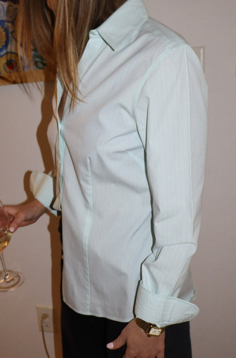 Brooks Brothers Sample (1 of 1) blue pinstripe button down size 6