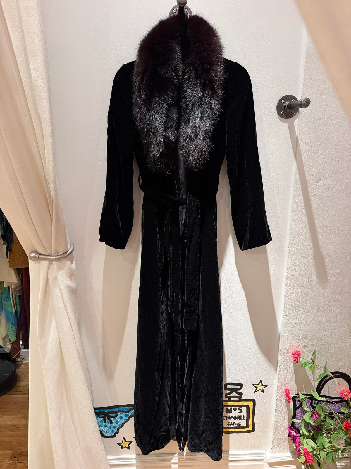 Vintage Giorgio’s of Beverly Hills Velvet Opera Coat w/fox fur