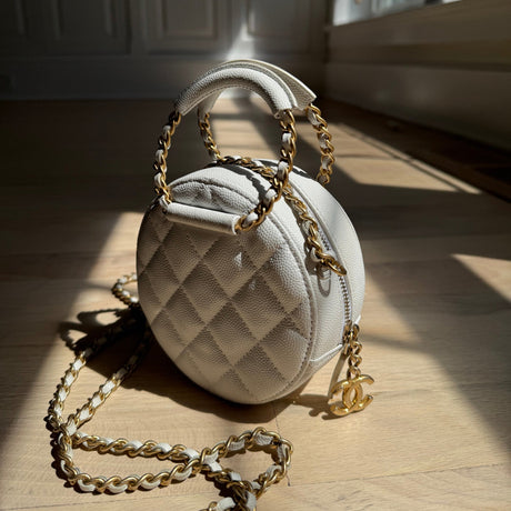 Chanel_Caviar_In_The_Loop_Mini_Round_Bag_White_