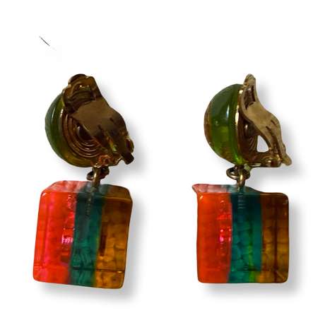 Chanel Vintage Multi Color Earrings