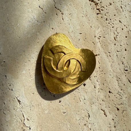 Chanel Vintage 90s gold Brooch CC mark authentic
