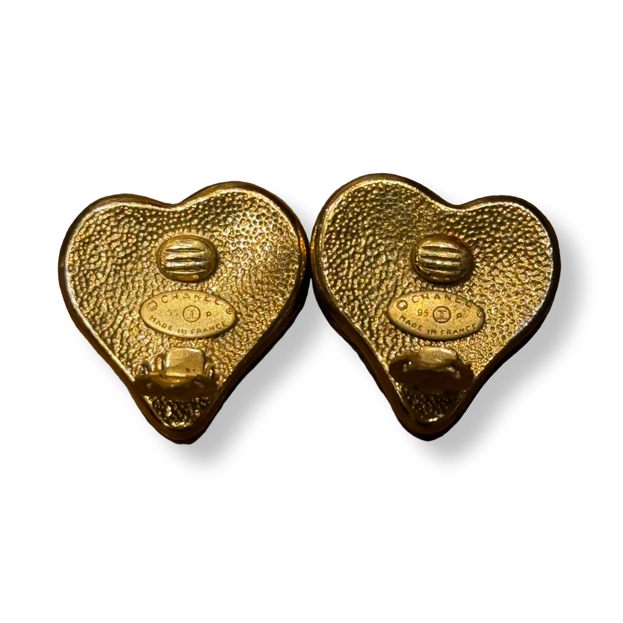 Chanel Vintage CC Heart Earrings