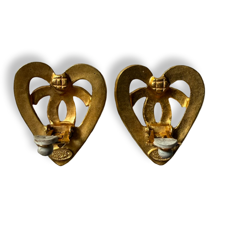 Chanel Vintage Open Heart Earrings