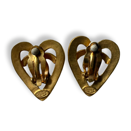Chanel Vintage Open Heart Earrings