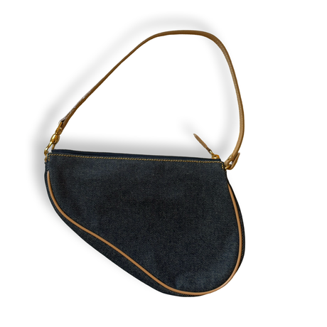 Christian Dior Vintage 00s Denim Saddle Bag authentic dark rinse y2k
