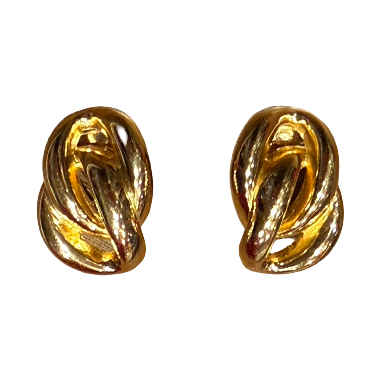 Christian Dior Vintage 1980s Chain Link Earrings Gold authentic oversized gold plated