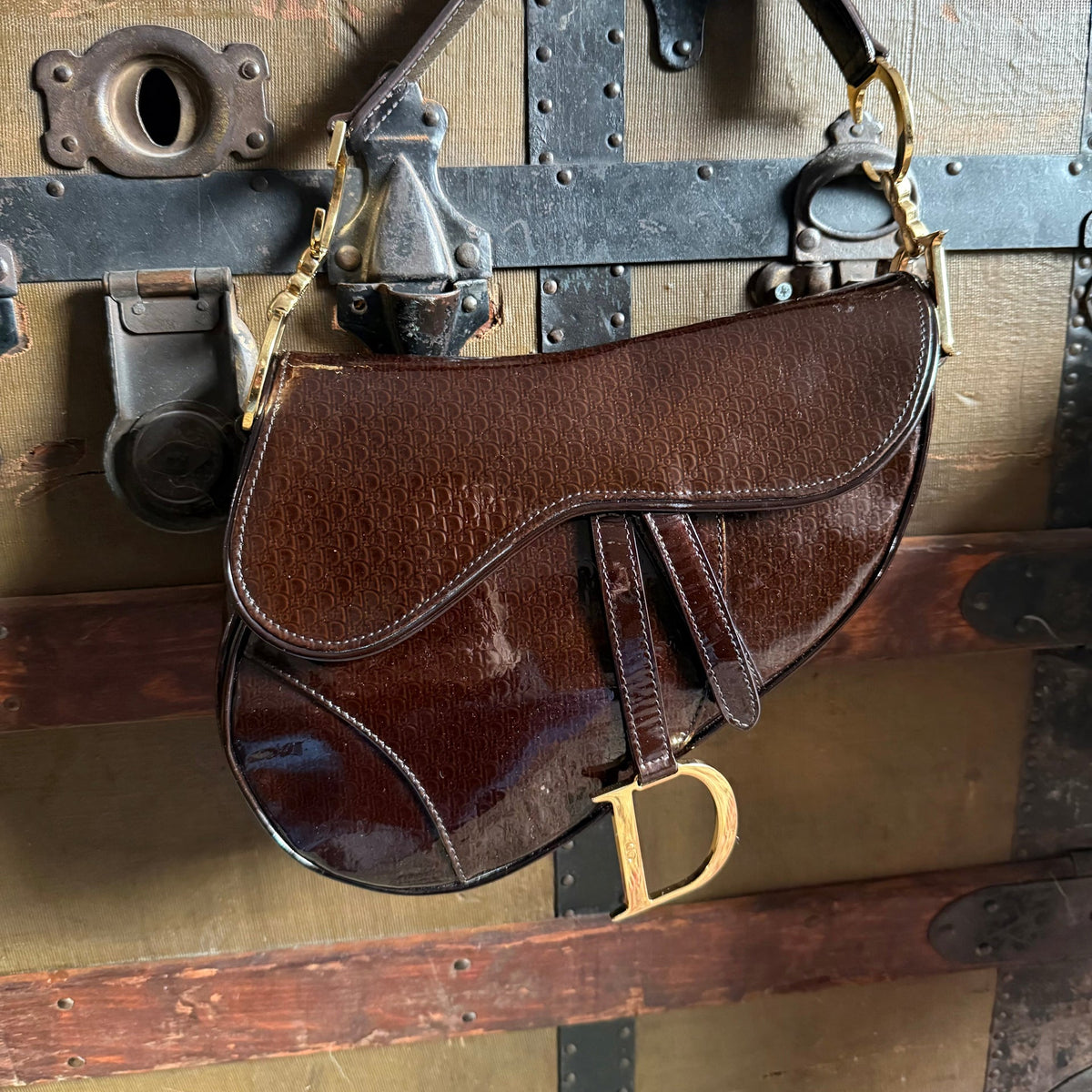 Dior Vintage Patent Leather Saddle