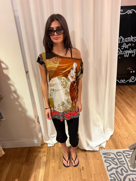 Custo Barcelona woman shirt with brown details sku tuv #23