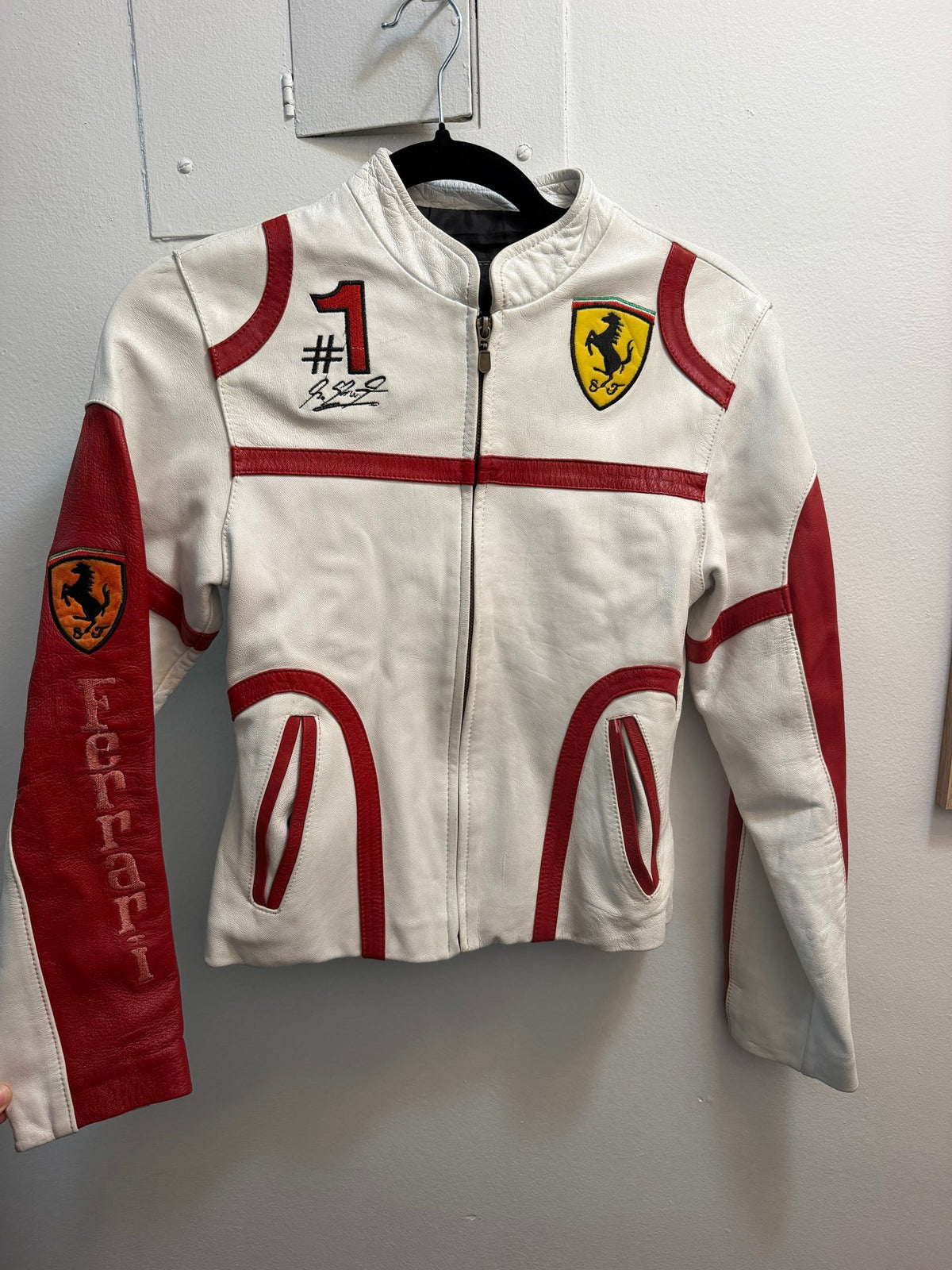 Vintage Ferrari 100% leather racing jacket - TUV #00012