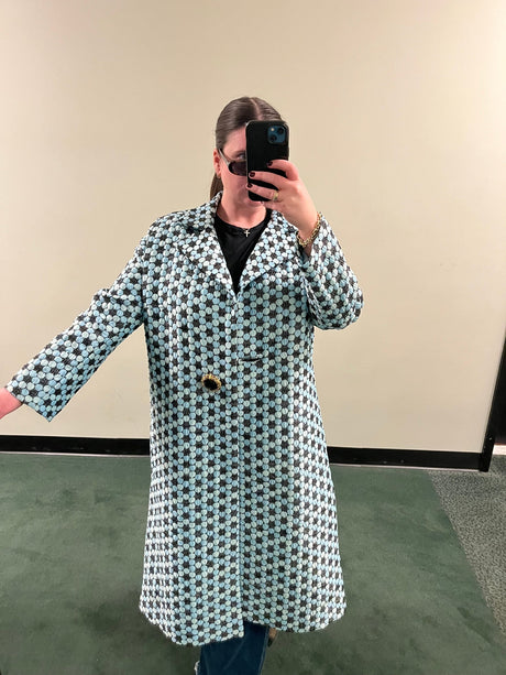 Italian Iridescent Black and Blue Oversized Jacket
