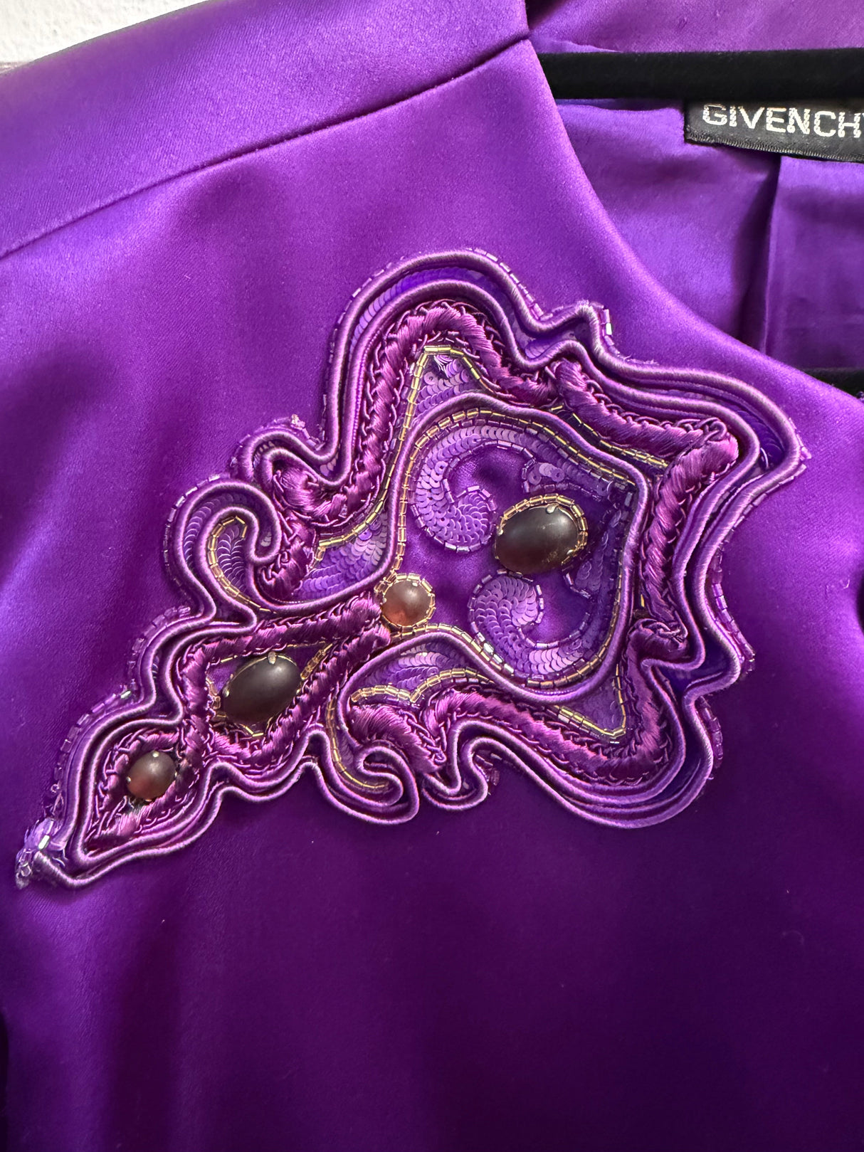 Vintage Purple Givenchy Embellished Blazer with Stunning Embroidery- size M