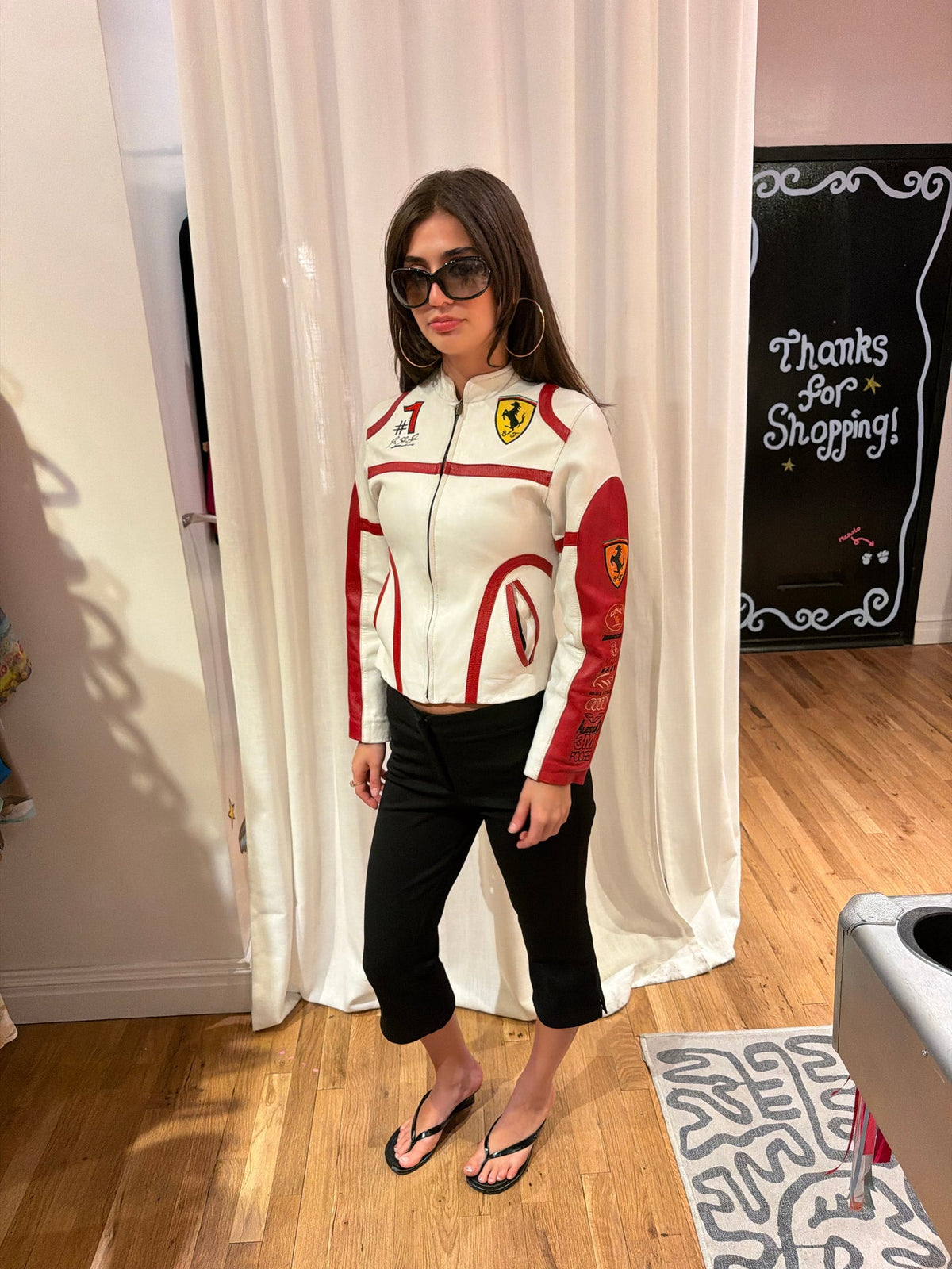 Vintage Ferrari 100% leather racing jacket - TUV #00012