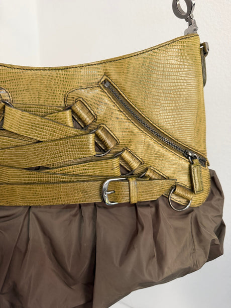 Rare Vintage Christian Dior by John Galliano Ballet Corset Hobo Bag - Y2K Era (Olive/Green) - sku tuv #3