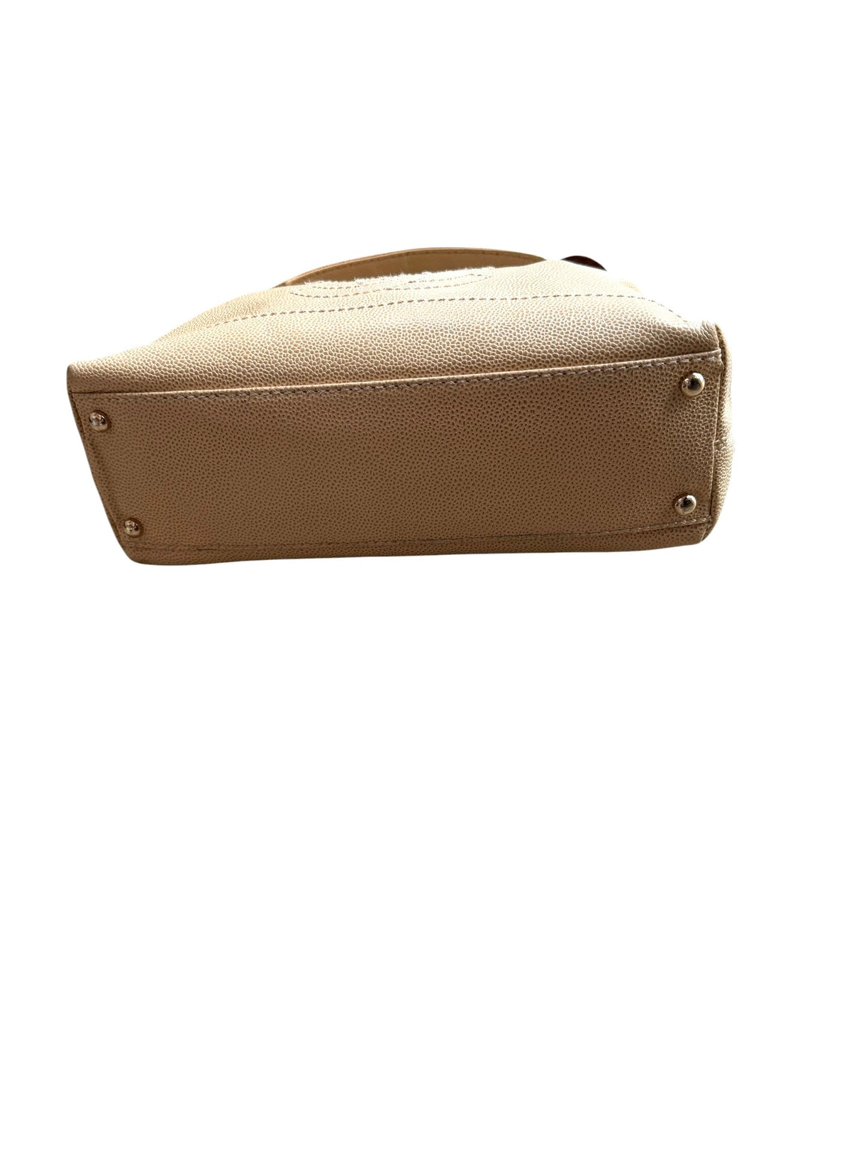 Chanel beige caviar leather bag with wood details