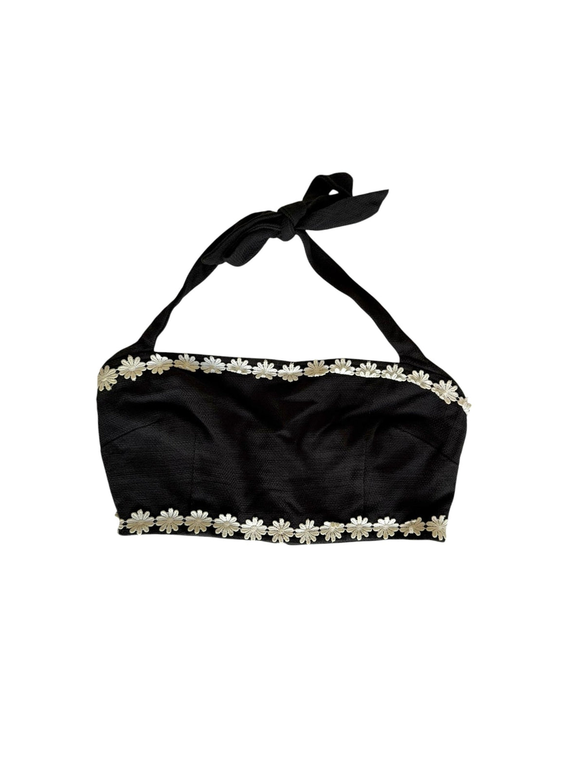 Dolce & Gabbana black top with daisy flowers