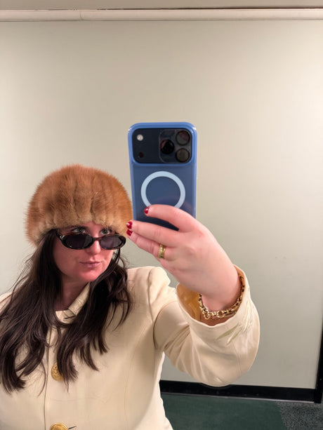 Vintage 100% mink light brown hat