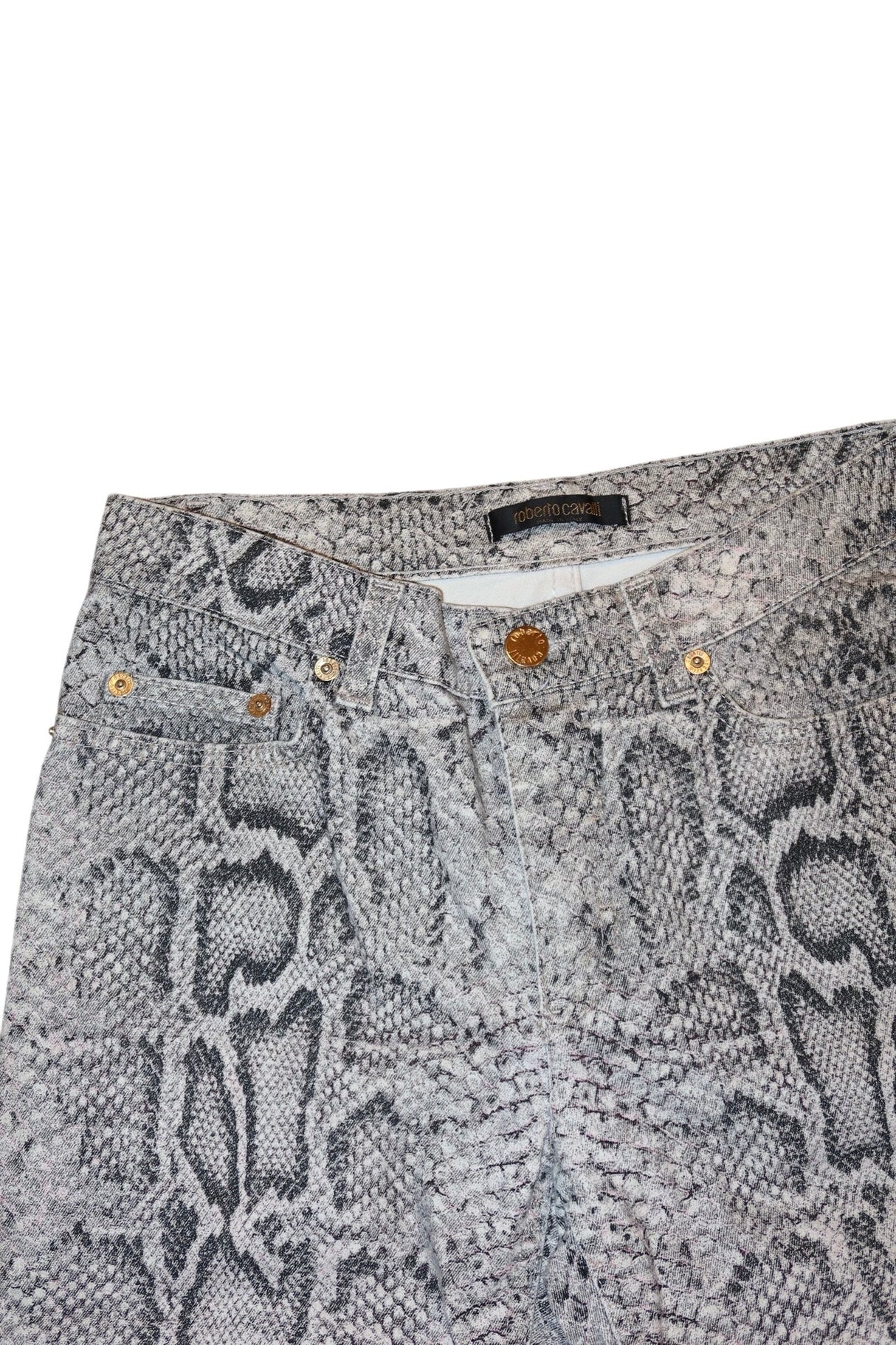 Roberto Cavalli snakeskin print jeans (XS)