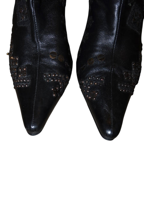 Oscar de la Renta black beaded booties (38)